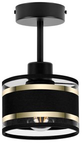 Lampa sufitowa czarna jednopunktowy spot z czarnym abażurem T-1010SC-S