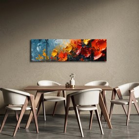Obraz - Abstrakcyjny obraz kwiatów III. (170x50 cm)