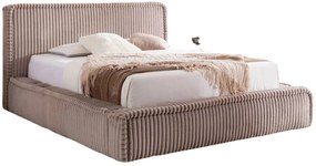 Jasnobrązowe łóżko tapicerowane 5 rozmiarów B0-K03