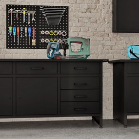 Stół warsztatowy HENRY, 1700 x 850 x 600 mm, All Black: czarny