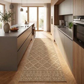Dywan uniwersalny MIRA Romby Beżowo Brązowe 80 cm x 250 cm