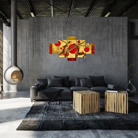 Abstrakcyjny obraz z dwiema kobietami (125x70 cm)