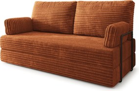 Masseno Sofa piankowa SILAR z funkcją spania, Kanapa z pianki do salonu, Bezmontażowa, Tkanina sztruksowa – Brązowy TILIA 52