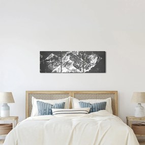 Obraz - Ilustracja gór (z zegarem) (90x30 cm)