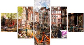 Obraz - Amsterdam, malarstwo (125x70 cm)