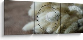 Obraz - Zajęczy ogonek (z zegarem) (90x30 cm)
