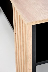 Ława z półką 110x65x52 cm dąb artisan/czarny FEMINA