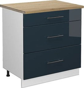 Szafka dolna do kuchni ciemnoniebieski wysoki połysk 80x60x82 fame-line