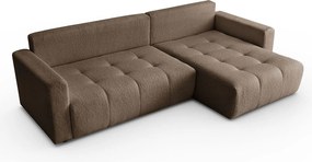 Narożnik w kształcie L VIENNA, tkanina Lambi, Brązowy, Prawy