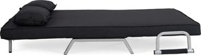 Fotel Rozkładany Dwuosobowy BART 2 Wypoczynkowy Czarny do Spania Leżanka Nowoczesny