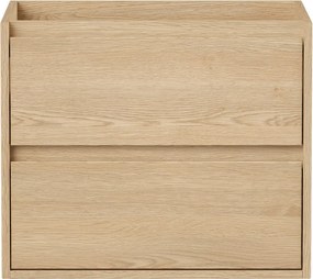Szafka łazienkowa wisząca   pod umywalkę - Okleina dębowa - 60 cm - MILIPAM