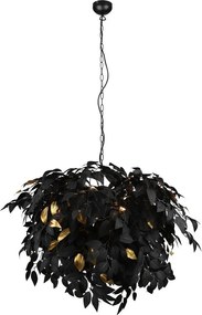 Czarna metalowa lampa wisząca z plastikowym kloszem ø 70 cm Leavy – Reality