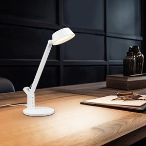 Lampa stołowa LED ze ściemniaczem w matowym białym kolorze (wysokość 40 cm) Ava – Trio