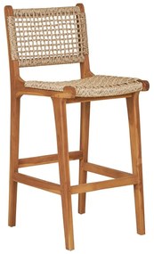 Hoker z litego drewna tekowego w naturalnym kolorze (wysokość siedziska 60 cm) Derby – House Nordic