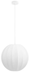 Biała lampa wisząca z tekstylnym kloszem ø 40 cm Coventry – House Nordic