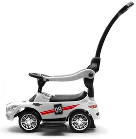 Baby Mix Odpychacz z dźwiękiem i prowadnicą Racer, biały