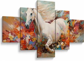 Obraz - Malowanie konia (125x70 cm)