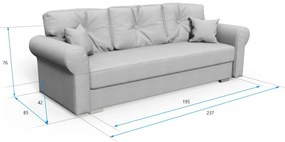 Welurowa kanapa z pojemnikiem na pościel kolor musztardowy - Blosse 4X