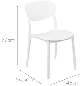Krzesło do jadalni plastikowe, 46 x 54,5 x 79 cm