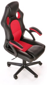 BARKLEY fotel obrotowy czarno-czerwony,gamingowy, TILT, tkanina membranowa