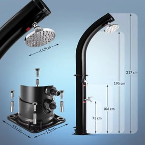 Prysznic solarny BOW, 20l, czarny Monzana