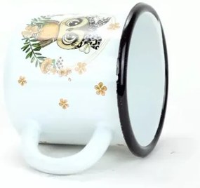 Belis Emaliowany kubek Sowa wianek, 7 cm, 0,25 l