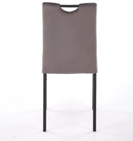 Krzesło tapicerowane K577 VELVET szare/czarne HALMAR