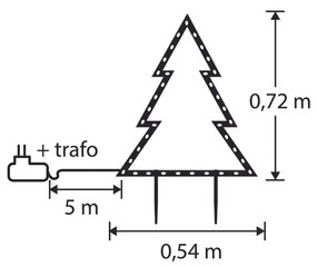 Zewnetrzna Świąteczny reflektor w kształcie choinki czarny 54 cm z LED IP44 - Kas Oswietlenie zewnetrzne