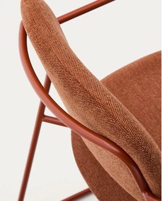 Metalowe krzesło z podłokietnikami w kolorze terakoty Meli – Kave Home