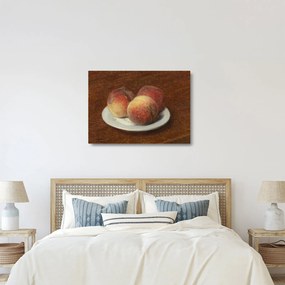 Obraz na szkle - Henri Fantin-Latour, Three Peaches on a Plate, reprodukcje (70x50 cm)