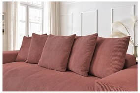 Jasnoróżowa sztruksowa sofa 280 cm Voltaire – Bobochic Paris