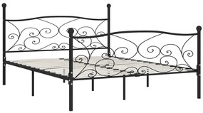 Czarne łóżko rustykalne z metalu 120x200 cm - Donner