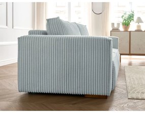 Jasnoszara sztruksowa rozkładana/ze schowkiem sofa 244 cm Chelsea – Bobochic Paris