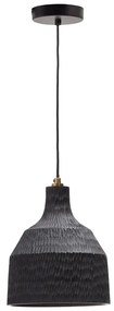 Czarna lampa wisząca z drewnianym kloszem ø 21 cm Amire – Kave Home