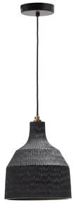 Czarna lampa wisząca z drewnianym kloszem ø 21 cm Amire – Kave Home