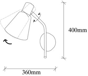 Kinkiet lampa ścienna Sivani - MR-664, czarny/złoty