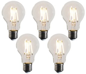Zestaw 5 ściemnialnych żarówek LED E27 A60 przezroczystych 4,5W 500 lm 2700K