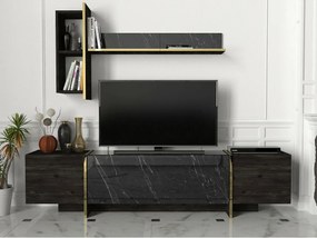 Ściana telewizyjna Veyron Black and Gold