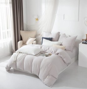 Jasnoszara pościel muślinowa