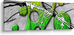 Abstrakcyjny obraz (z zegarem) (90x30 cm)
