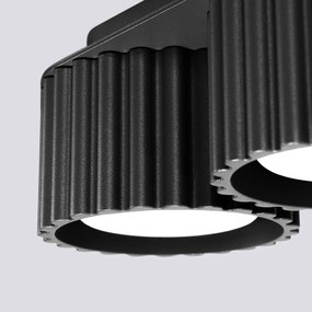 Plafon dwupunktowy AURA 2 czarny Gx53 ryflowany SOLLUX  LIGHTING