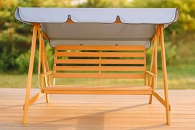 Ogrodowa huśtawka drewniana 3-osobowa z sosny 192 cm