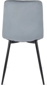 Zestaw Stół Okrągły Rozkładany HARRY 102-142 cm Dąb Craft/Czarny i 6 Krzeseł Tapicerowanych ROBIN Szarych Nowoczesnych