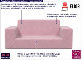 Różowa 2-osobowa sofa dziecięca - Hallker 3X