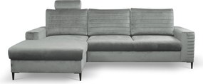 Masseno Narożnik GRIFO z funkcją spania i pojemnikiem na pościel Narozniki L, Rozkładana sofa - Jasnoszary, VELLUTO GREY 16