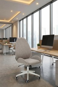 Szary tapicerowany fotel obrotowy K8-S07