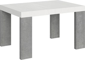Stół rozkładany 90x130/234 cm Roxell Mix Biały jesionowy blat - Nogi cementowe