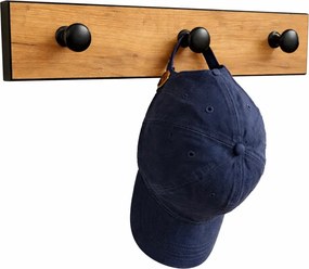 Nowoczesny wieszak ścienny dąb craft + czarny E2-P44