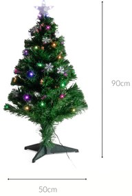 Sztuczna choinka z oświetleniem i gwiazdą, 90 cm