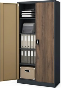 Szafa biurowa Eco Design Jan 90x40x185 cm antracyt/orzech